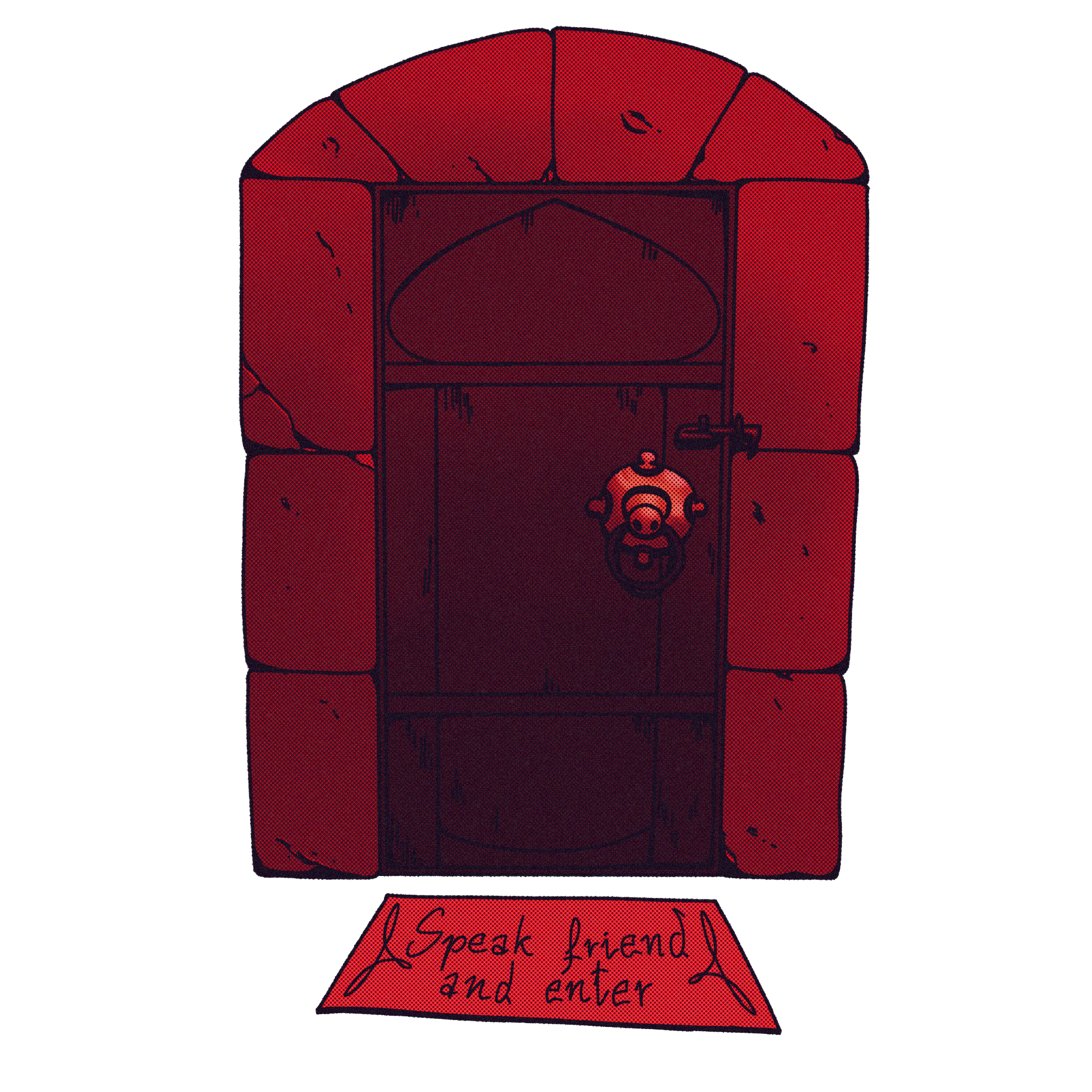 a fancy door, it is closed